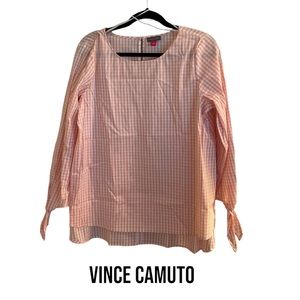 Vince Camuto Pink Gingham Top